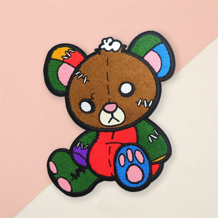 chenille bear patch custom made iron on