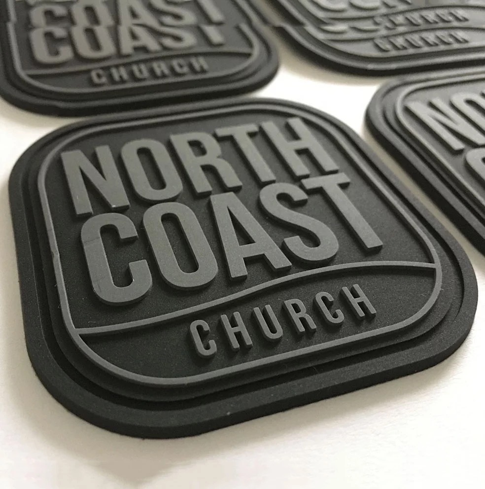 raised lettering on pvc rubber badge