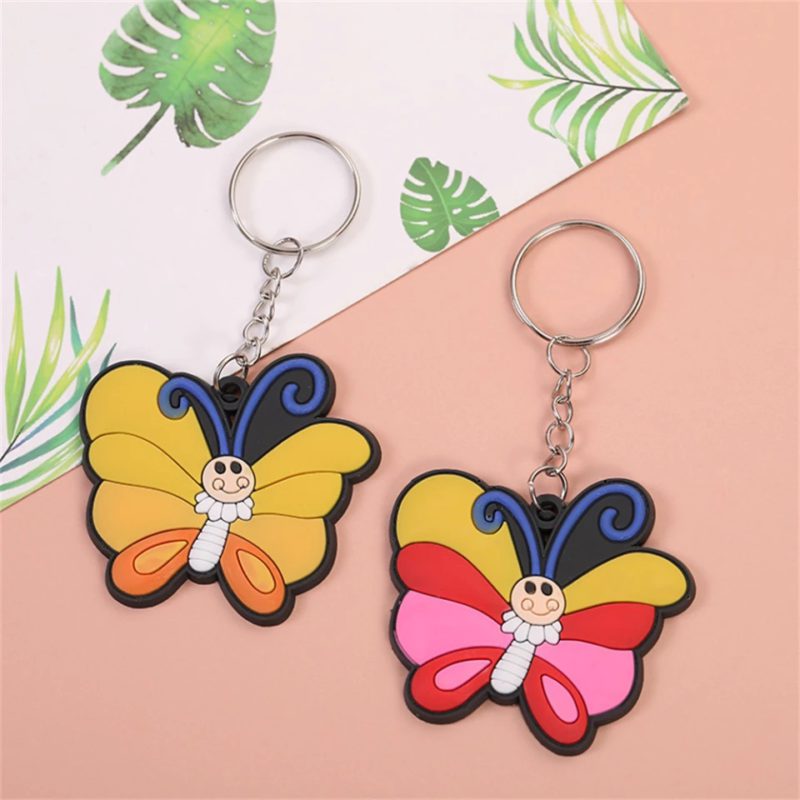 PVC promotional keyrings butterflys