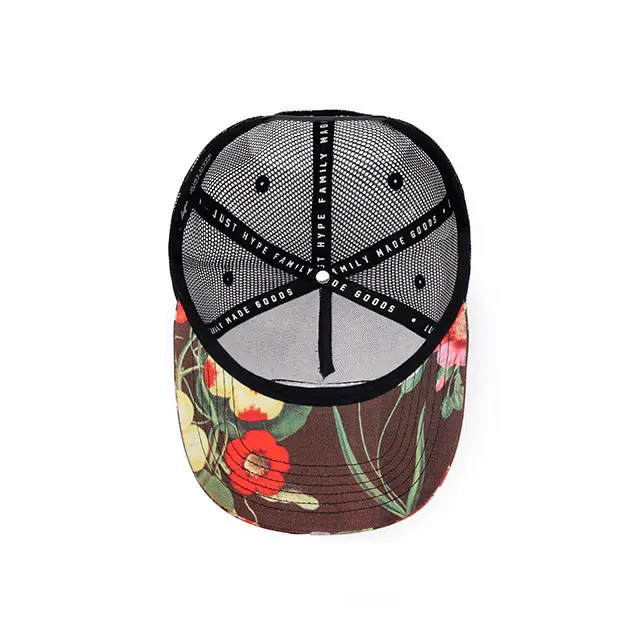 custom printed snapback with mesh panels 2