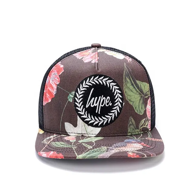 custom printed snapback with mesh panels 3